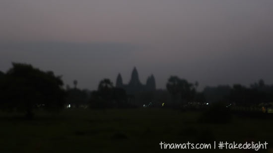 Waiting for the sunrise at Angkor Wat